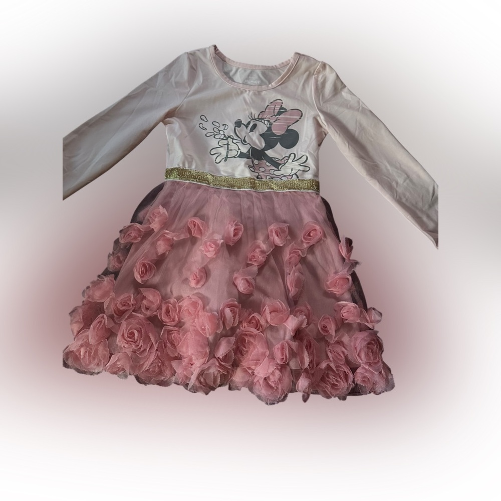 Disney Pink Floral Dress with Character Print